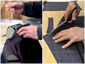 フルオーダースーツのお仕立て事例　仮縫い　オーダーメイド