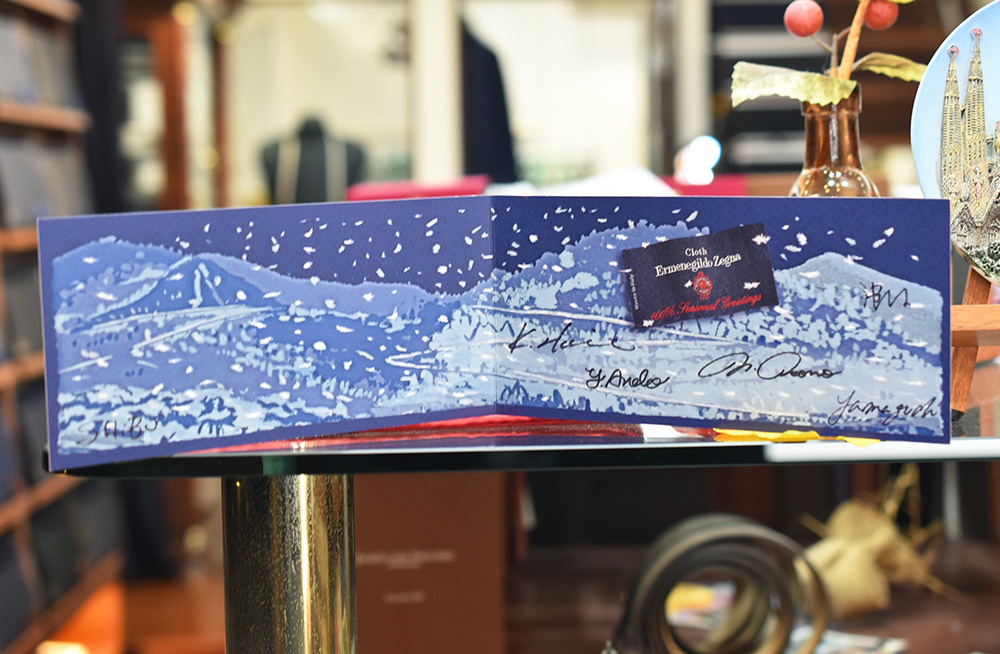 テーラーダンディ大阪のウィンドウ クリスマスカード