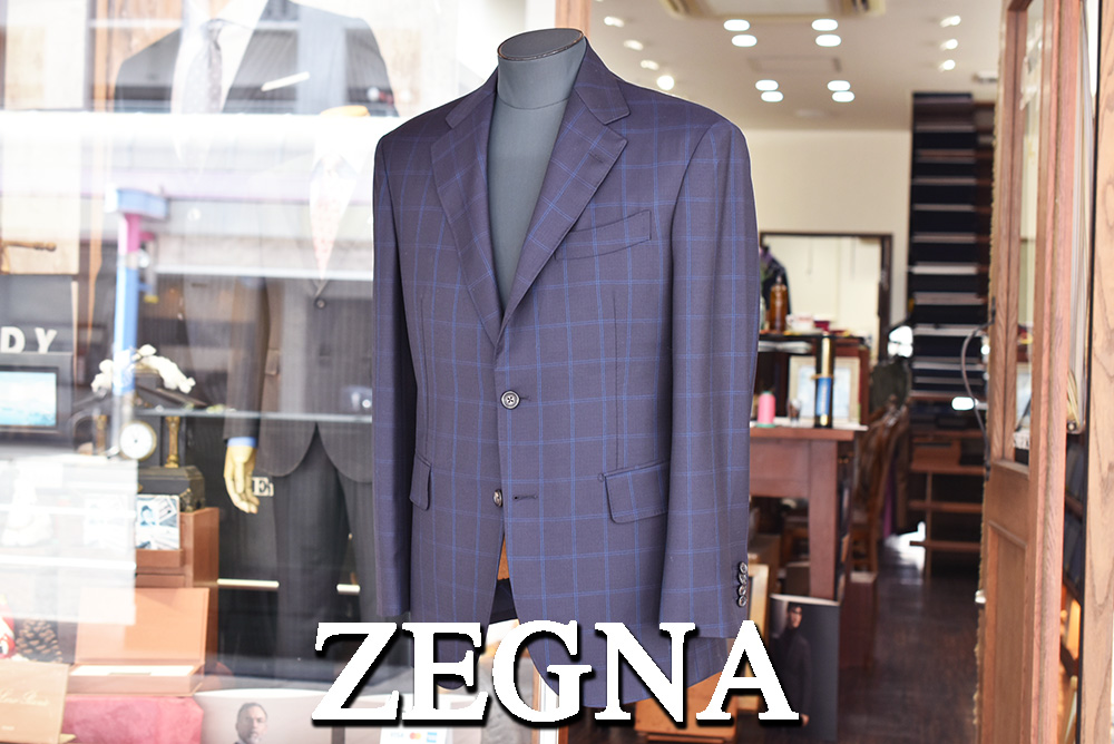 ゼニアのトロフェオカシミアで仕立てたフルオーダーメイドスーツ　テーラーダンディ大阪